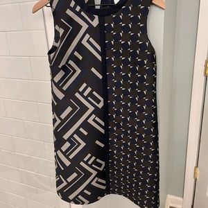Navy and olive green cocktail dress